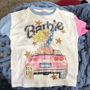 Barbie Kids Collab Tee with Blue Trim
